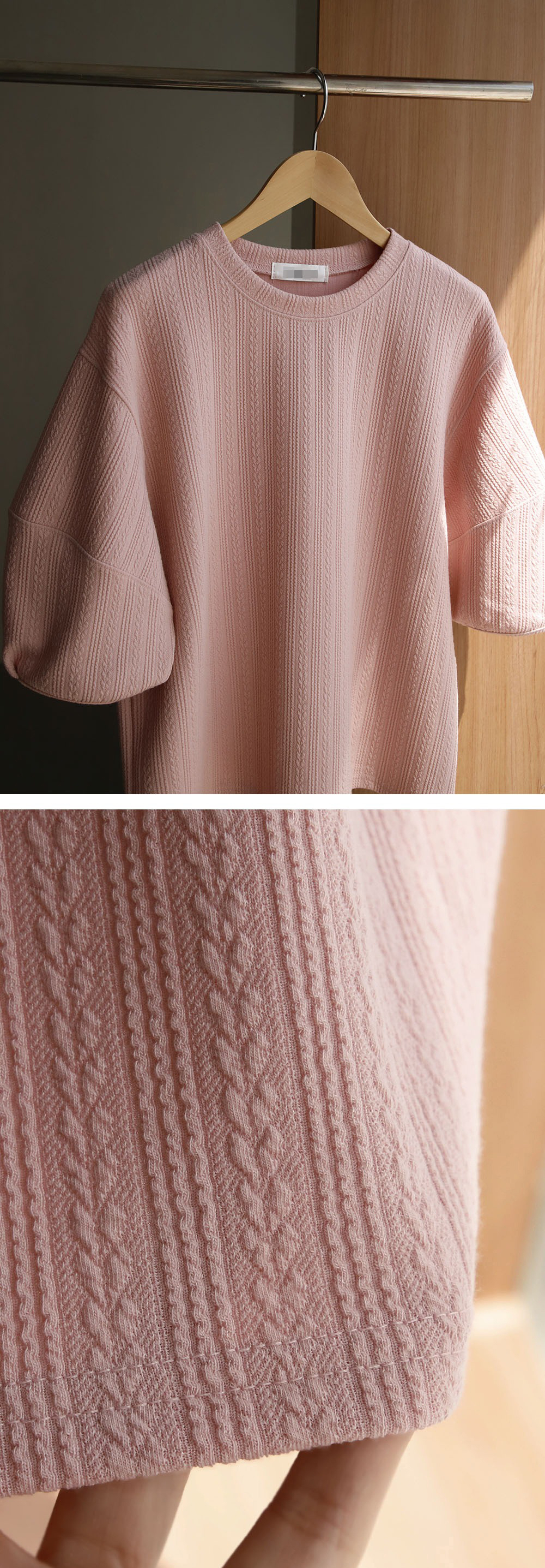 精緻心型圖案圓領上衣