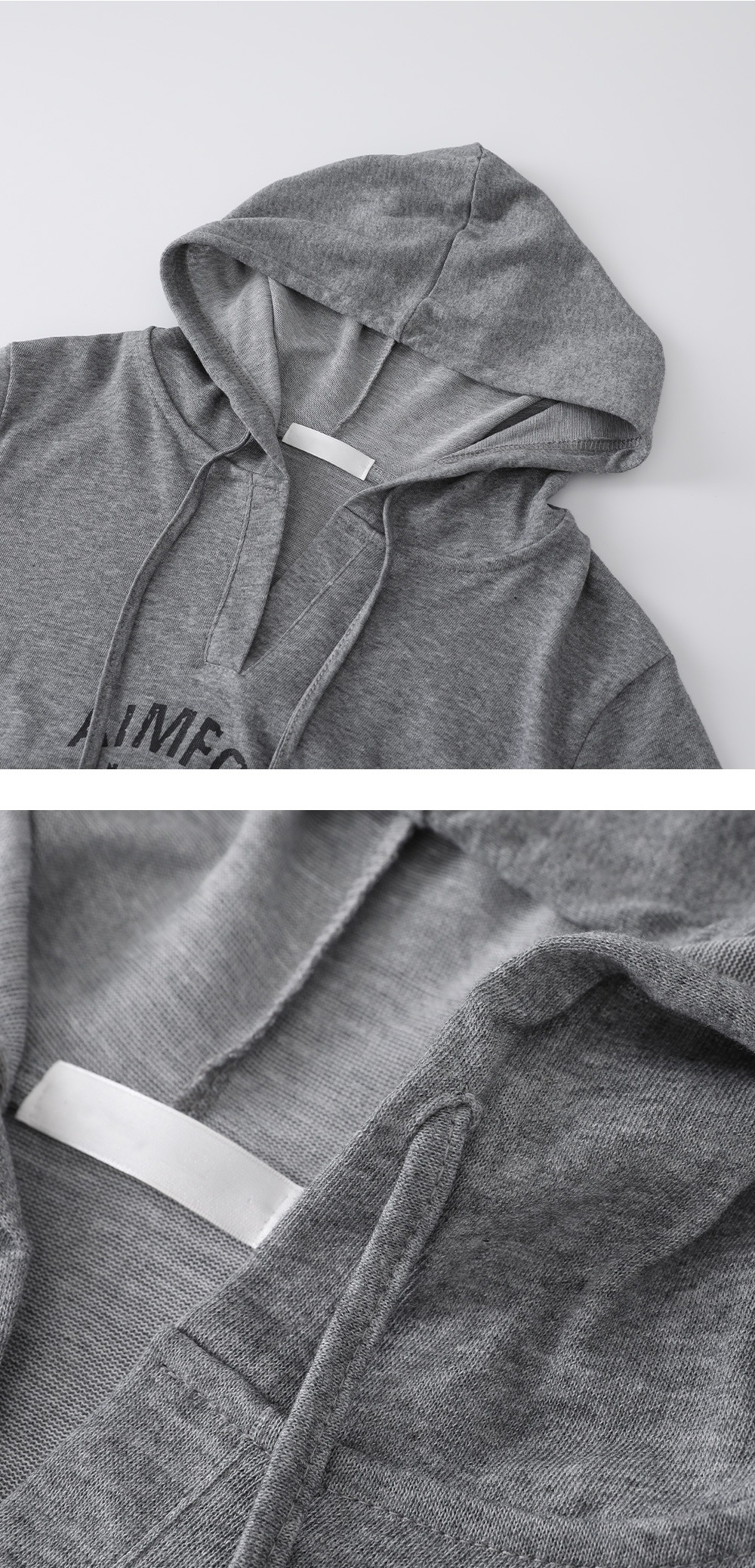 字母印花V領連帽上衣