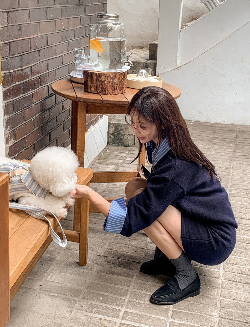 假兩件針織短裙套裝