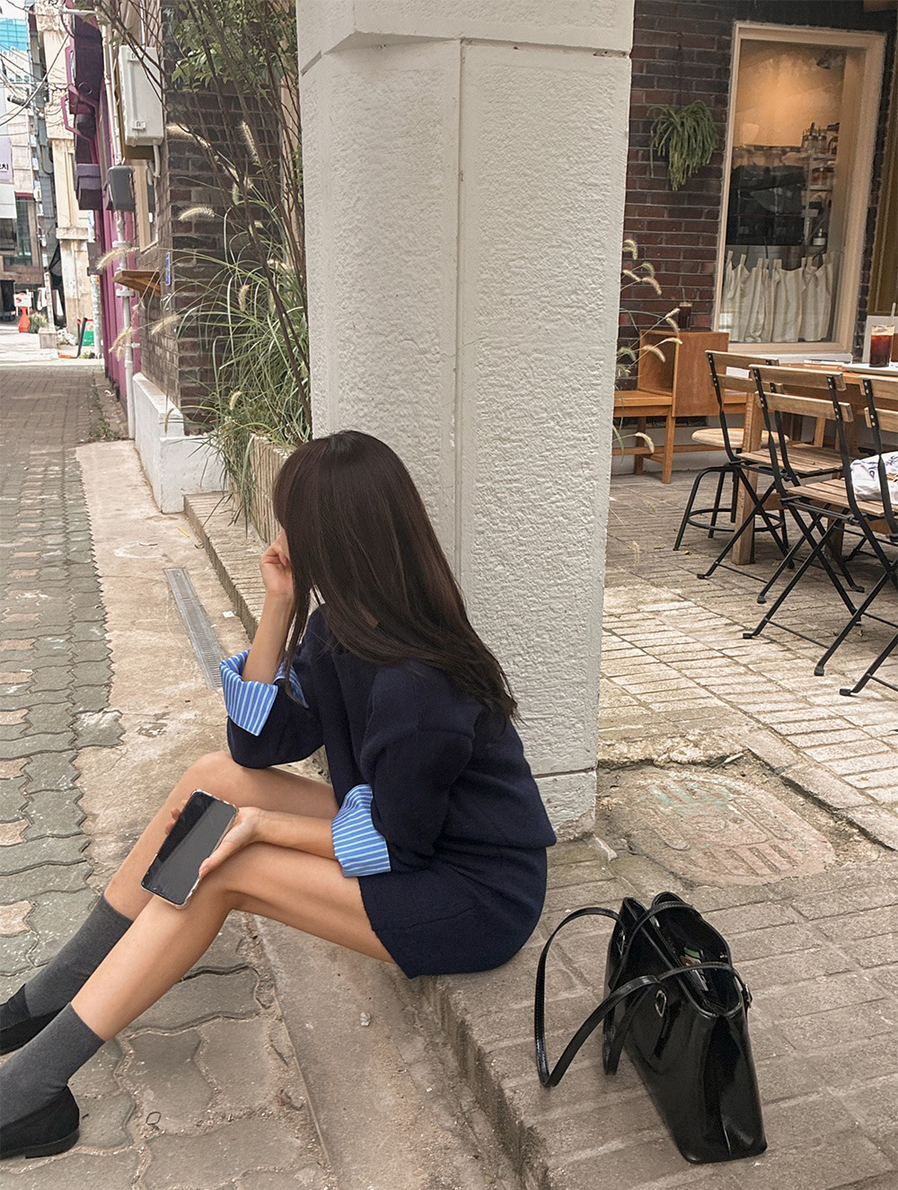 假兩件針織短裙套裝