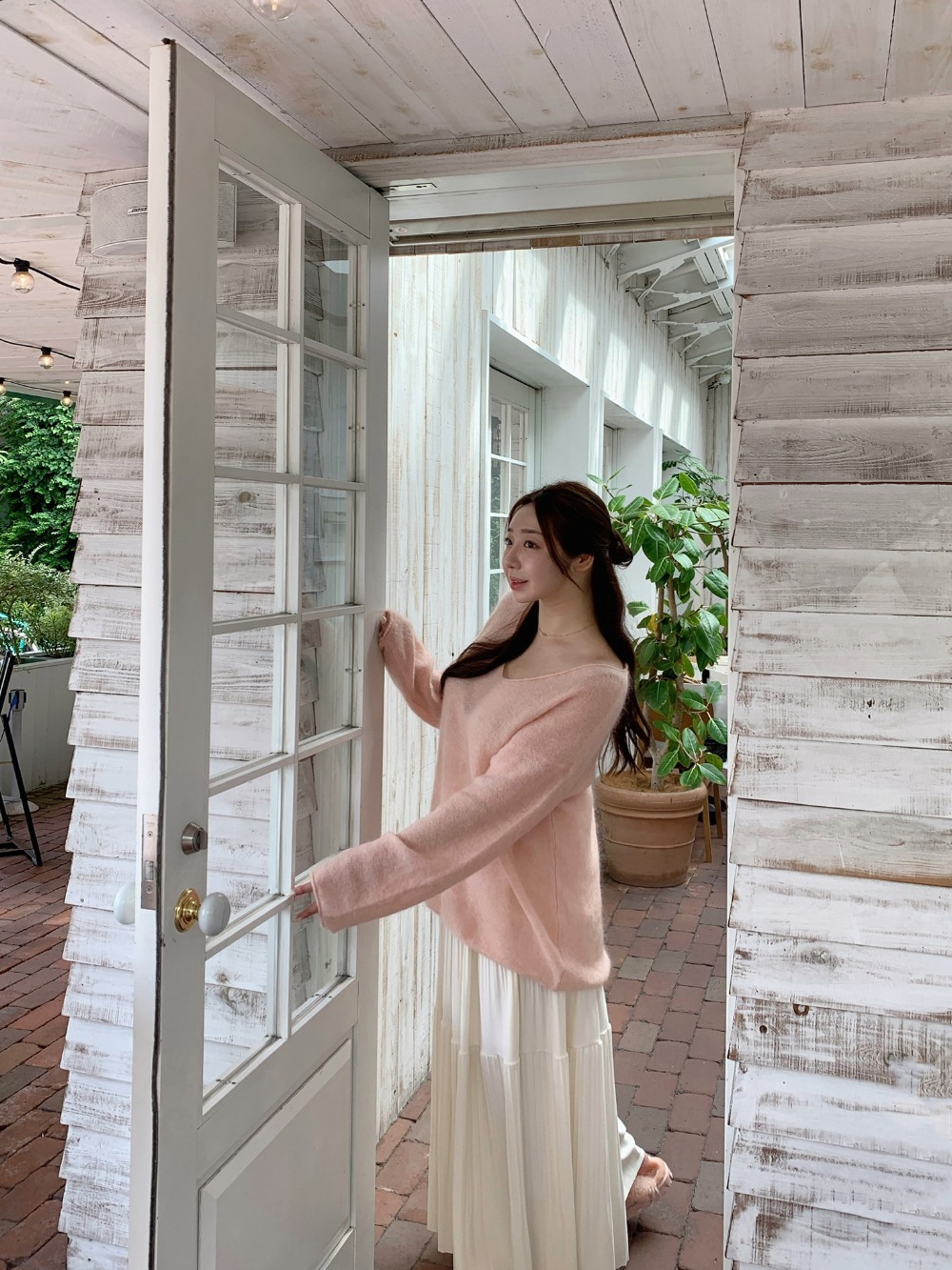 純色仙氣褶皺感長裙