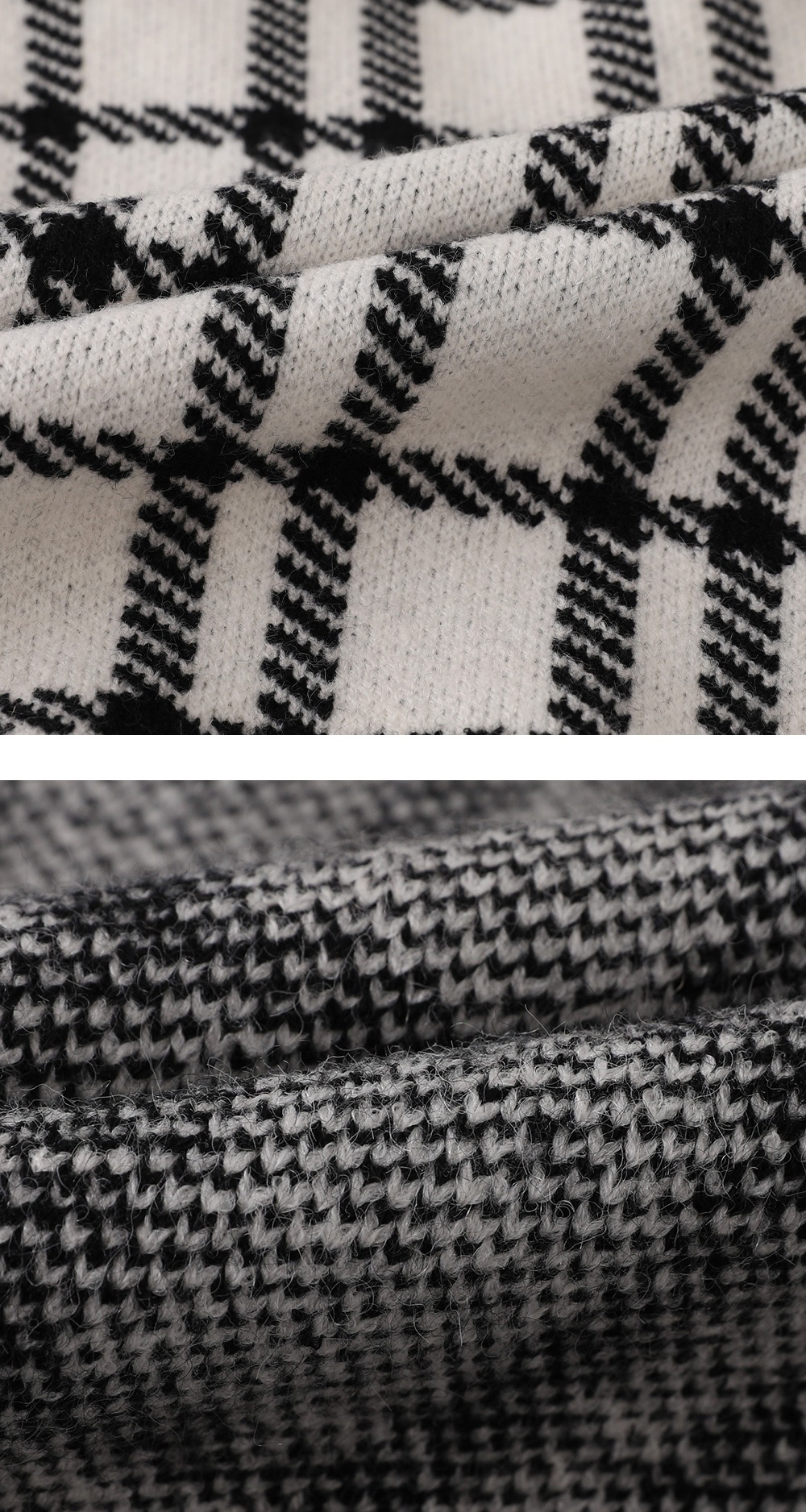 經典格紋V領針織背心