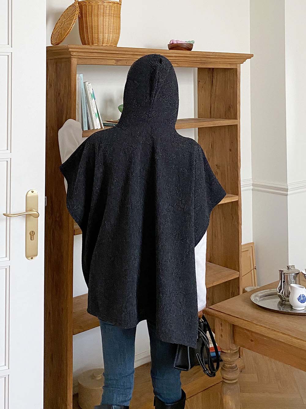 側開衩連帽針織背心