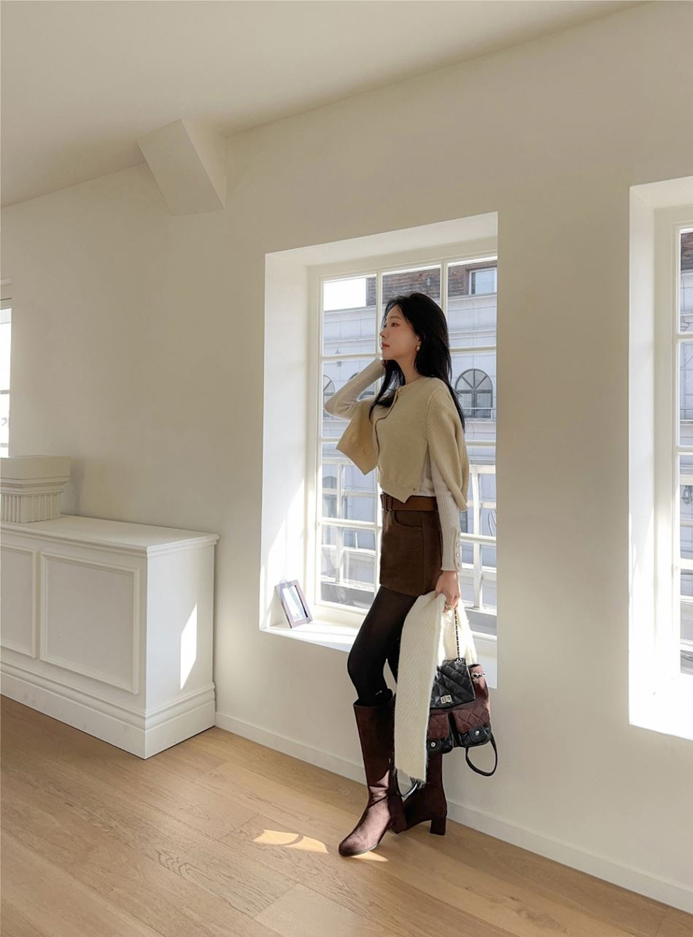 排釦圓領針織披肩外套,KOREA,347075,排釦圓領針織披肩外套,領500,999免運