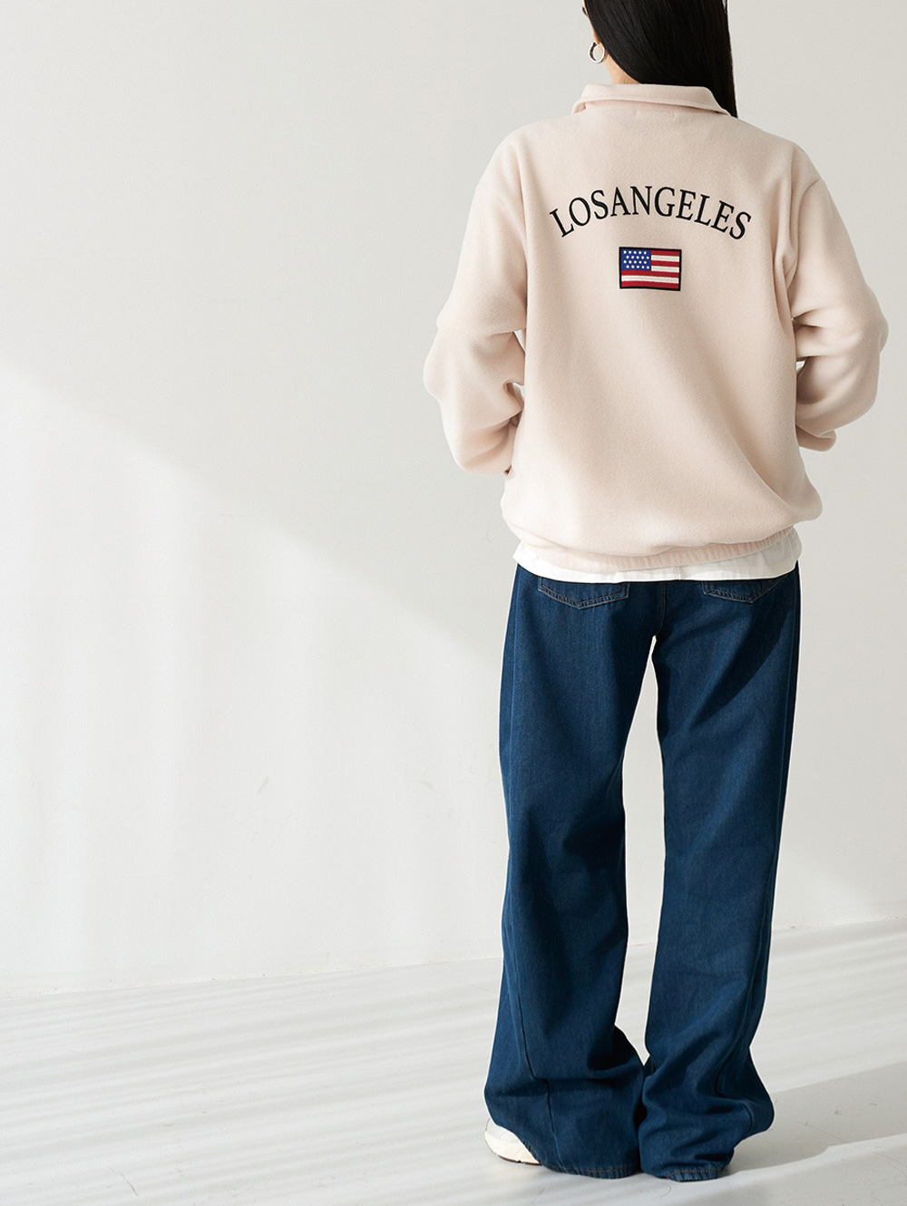 半拉鍊字母印花上衣,KOREA,347295,半拉鍊字母印花上衣,領500,999免運