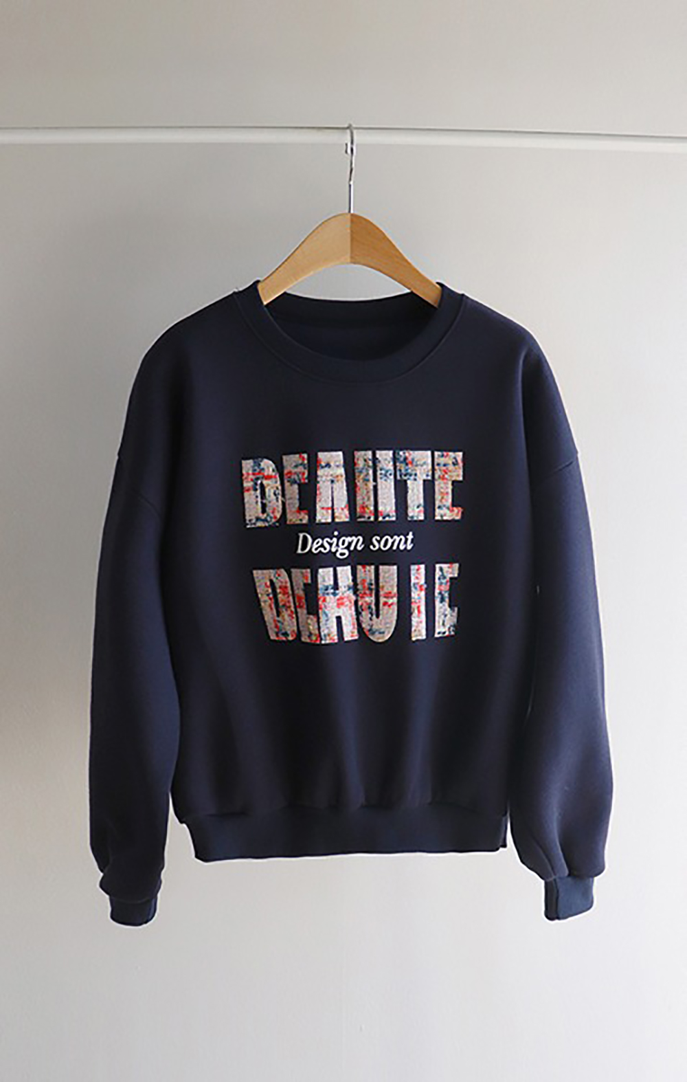 粗花呢字母內刷毛上衣,KOREA,347330,粗花呢字母內刷毛上衣,領500,999免運