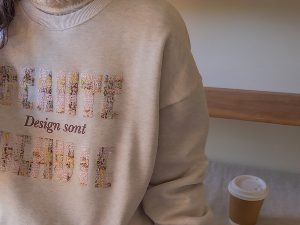 粗花呢字母內刷毛上衣,KOREA,347330,粗花呢字母內刷毛上衣,領500,999免運