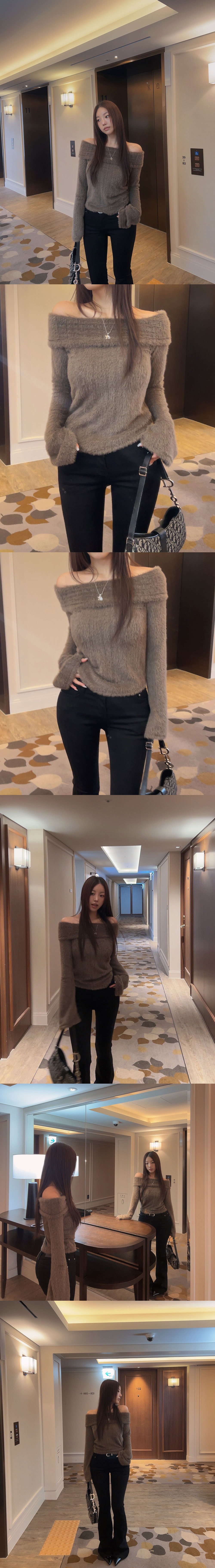 露肩毛茸茸修身上衣,KOREA,347333,露肩毛茸茸修身上衣,周新品優惠,NEWARRIVAL