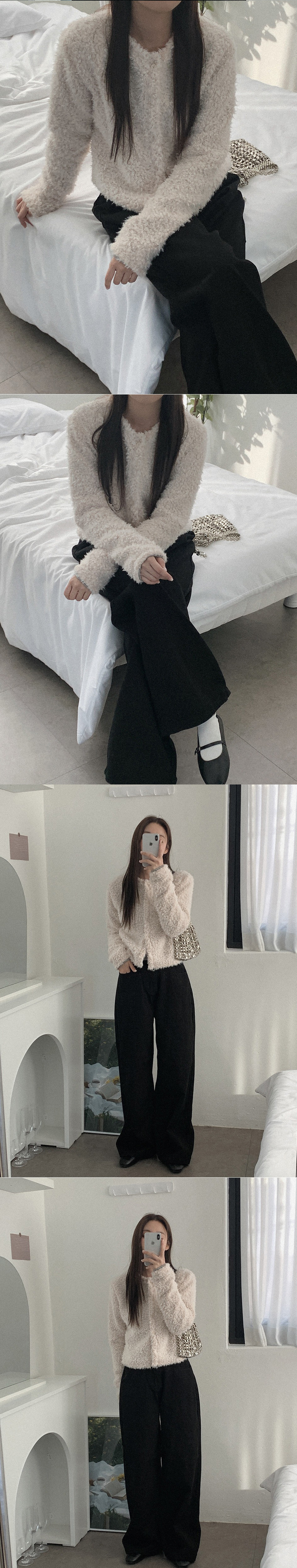 毛茸茸圓領開襟外套,KOREA,347378,毛茸茸圓領開襟外套,領500,999免運