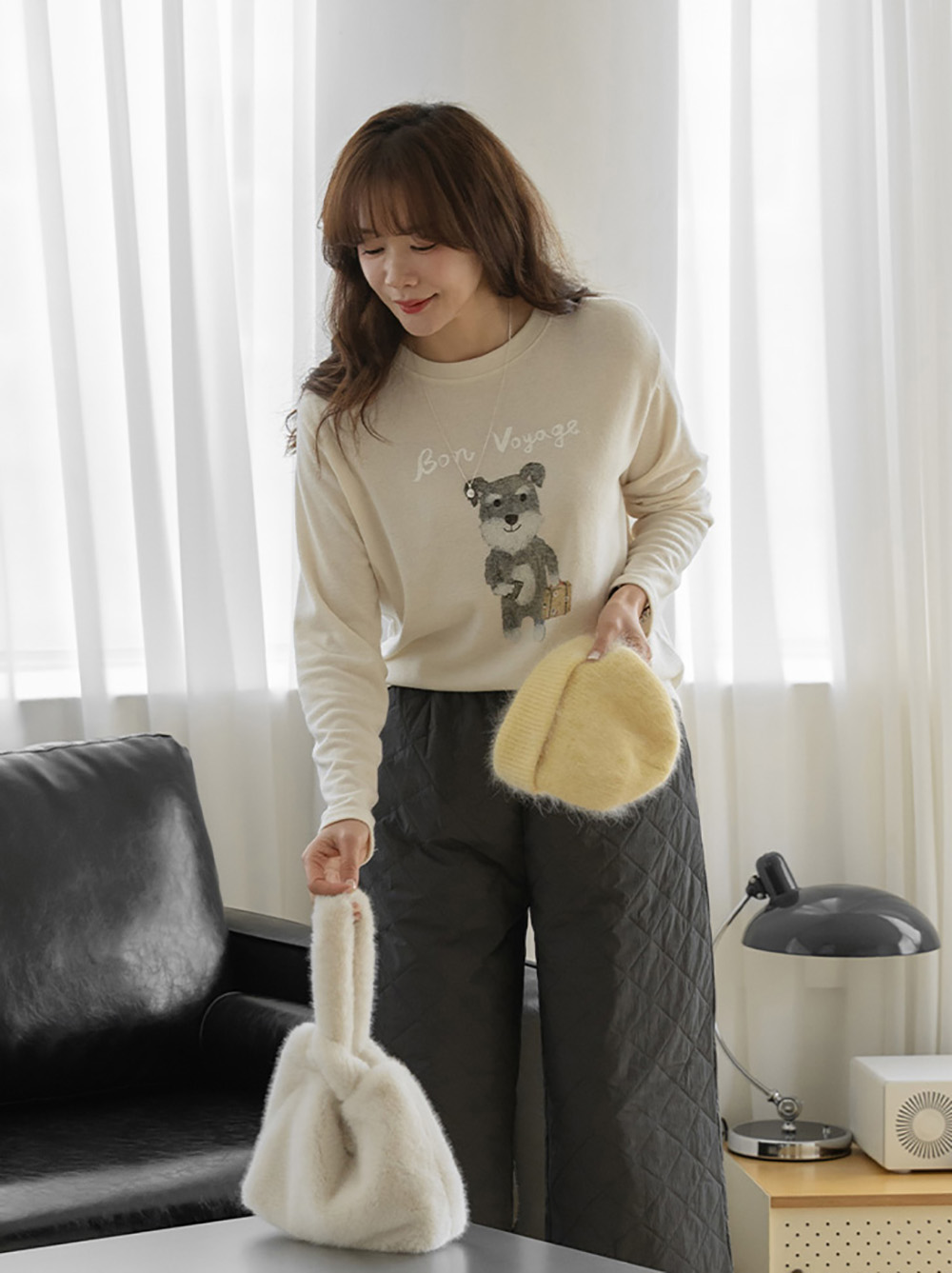 簡約可愛小狗印花上衣,KOREA,347025,簡約可愛小狗印花上衣,領500,999免運