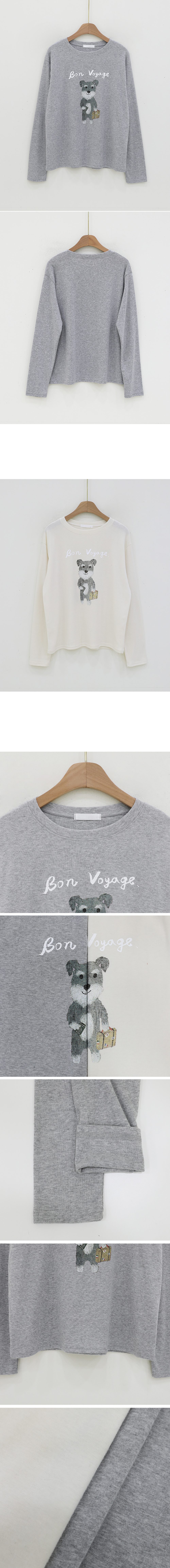 簡約可愛小狗印花上衣,KOREA,347025,簡約可愛小狗印花上衣,領500,999免運