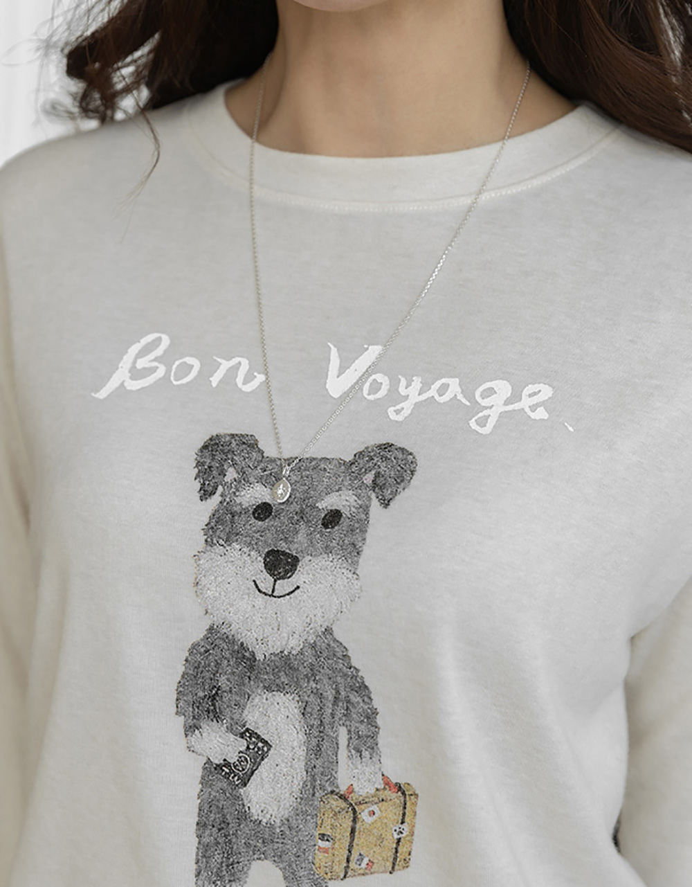 簡約可愛小狗印花上衣,KOREA,347025,簡約可愛小狗印花上衣,領500,999免運