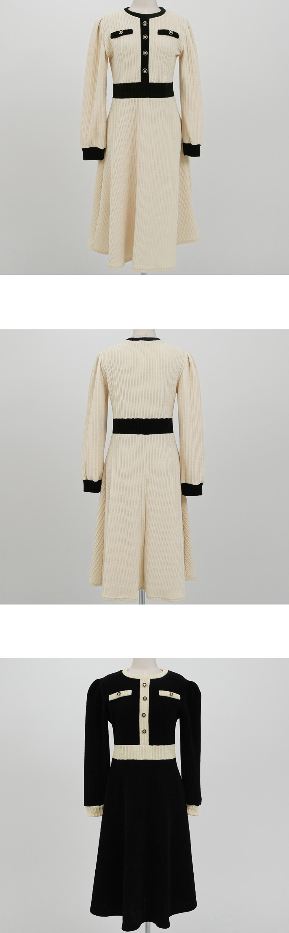 撞色天鵝絨修身洋裝,KOREA,347650,撞色天鵝絨修身洋裝,999免運,領500