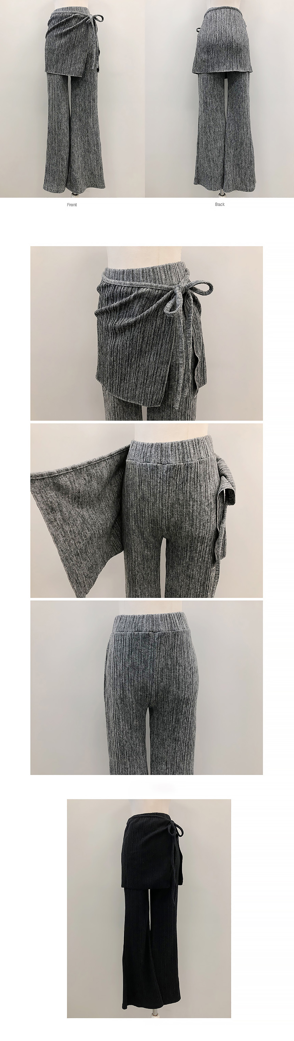 假兩件綁帶裙喇叭褲,KOREA,347742,假兩件綁帶裙喇叭褲,領500,999免運