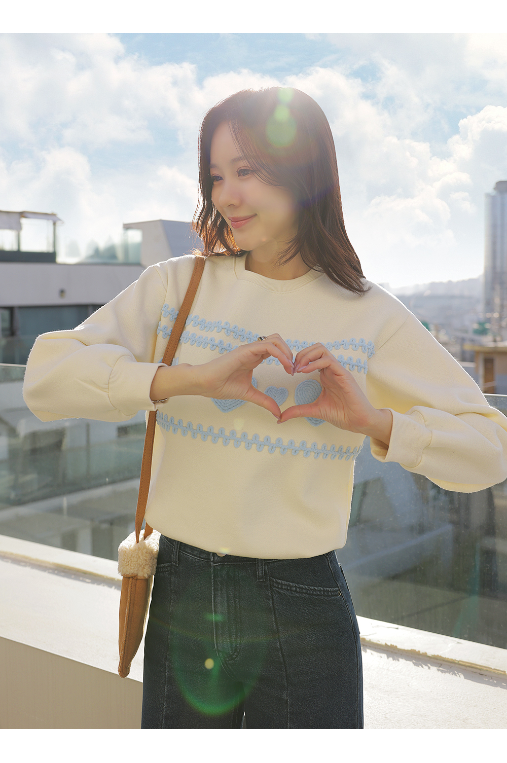 愛心刺繡內刷毛上衣,KOREA,348176,愛心刺繡內刷毛上衣,領500,999免運