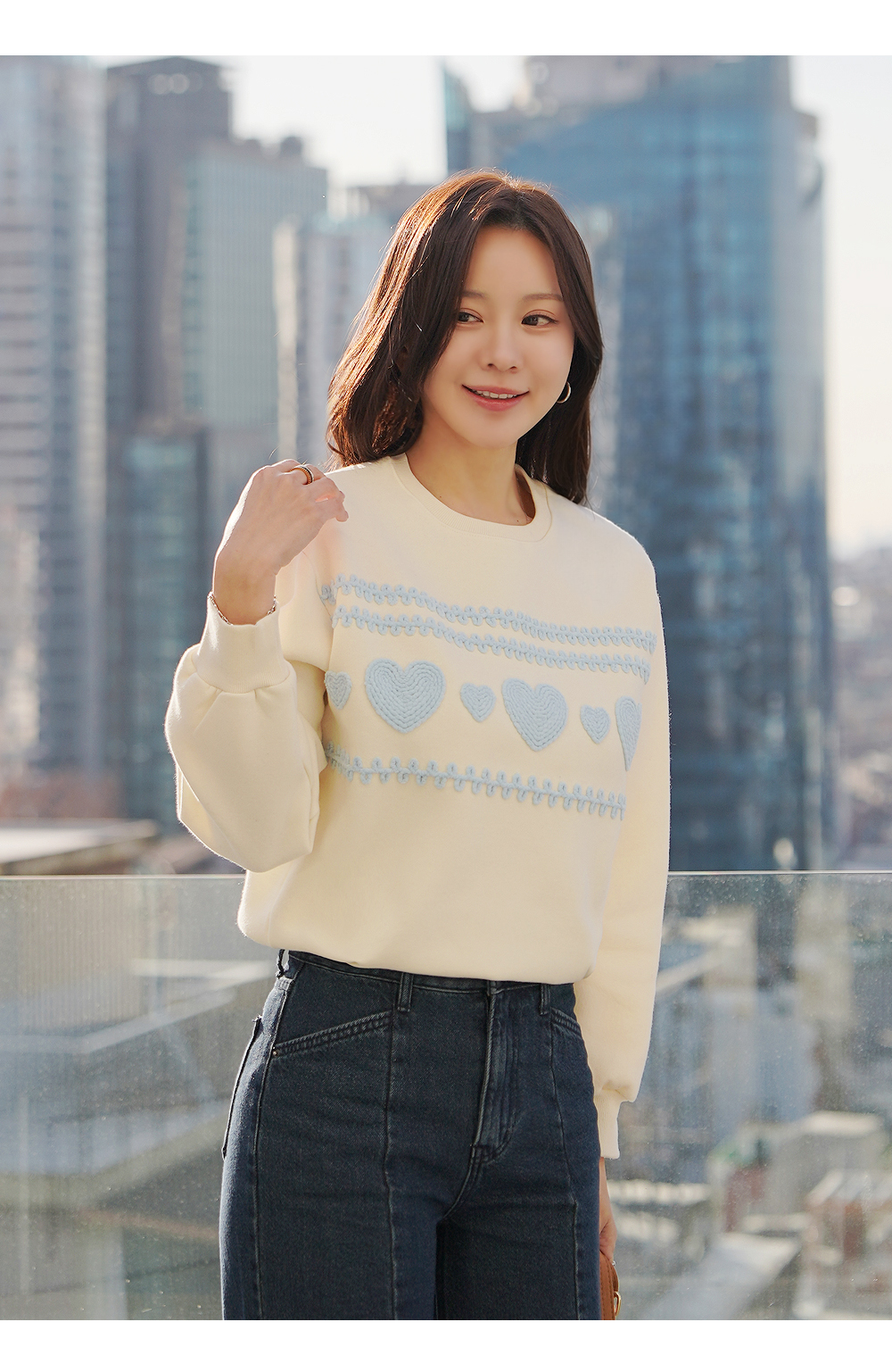 愛心刺繡內刷毛上衣,KOREA,348176,愛心刺繡內刷毛上衣,領500,999免運