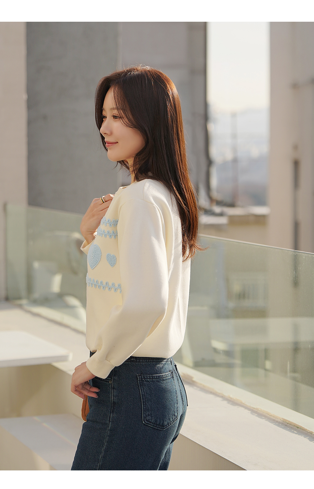 愛心刺繡內刷毛上衣,KOREA,348176,愛心刺繡內刷毛上衣,領500,999免運