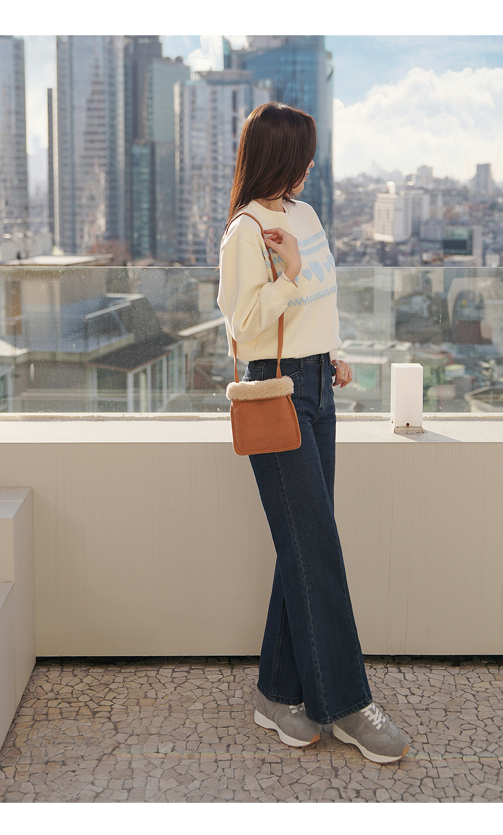 愛心刺繡內刷毛上衣,KOREA,348176,愛心刺繡內刷毛上衣,領500,999免運