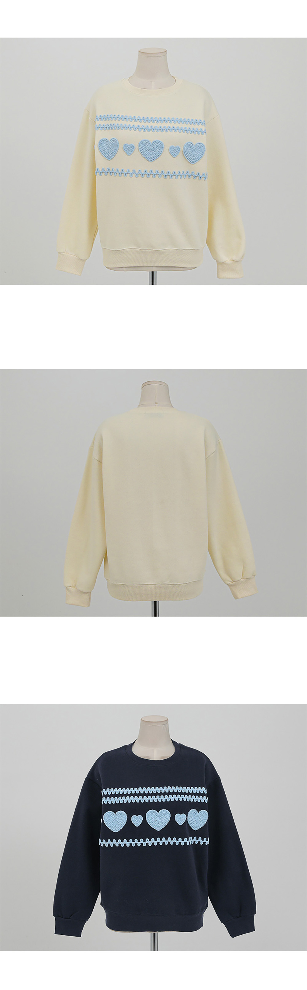 愛心刺繡內刷毛上衣,KOREA,348176,愛心刺繡內刷毛上衣,領500,999免運