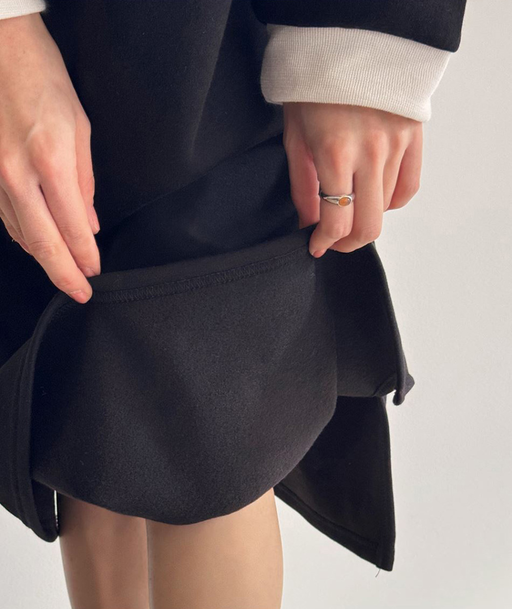 撞色V領內磨毛長洋裝,KOREA,348258,撞色V領內磨毛長洋裝,領500,999免運