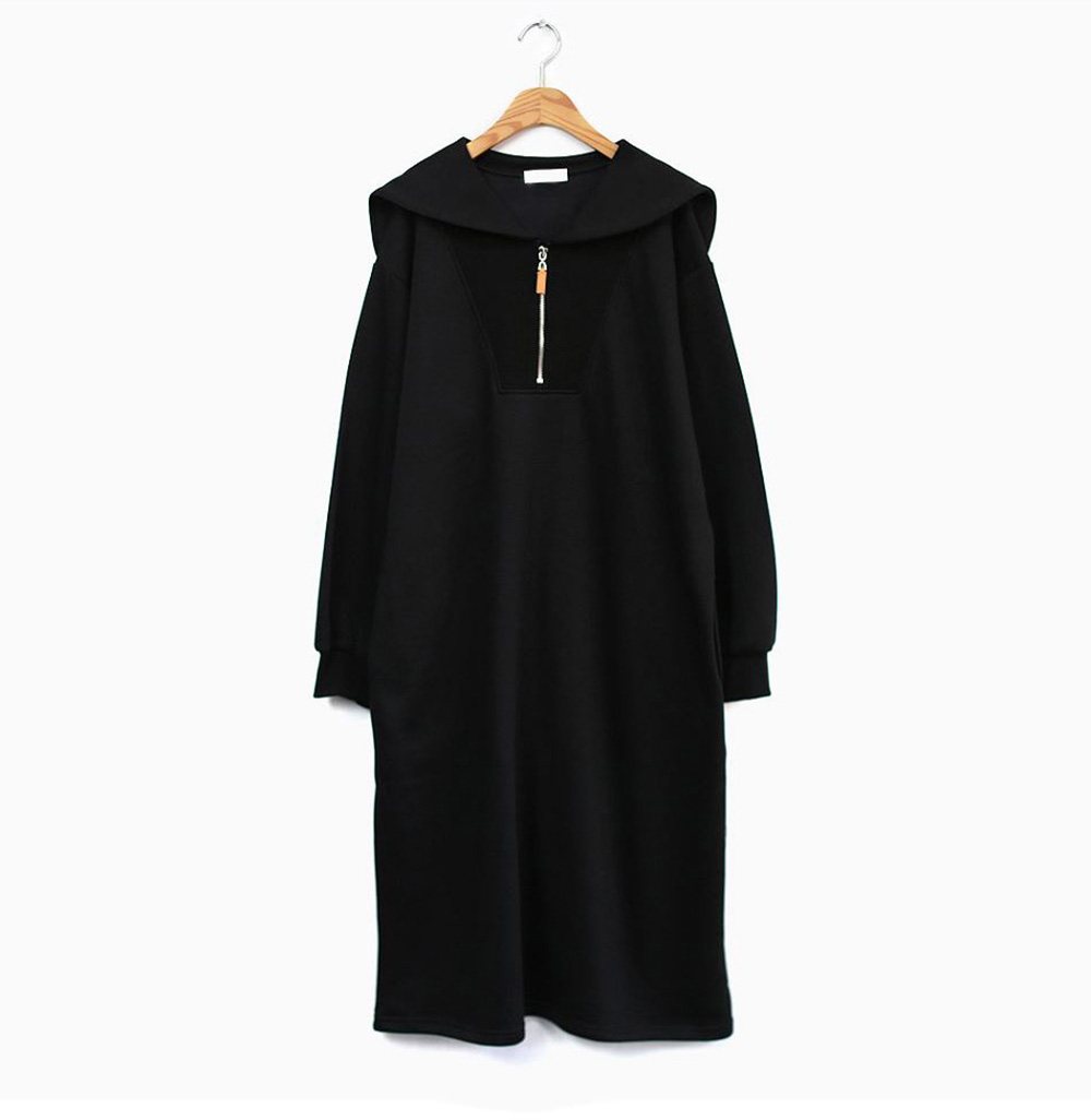 水手領內磨毛長洋裝,KOREA,348263,水手領內磨毛長洋裝,領500,999免運