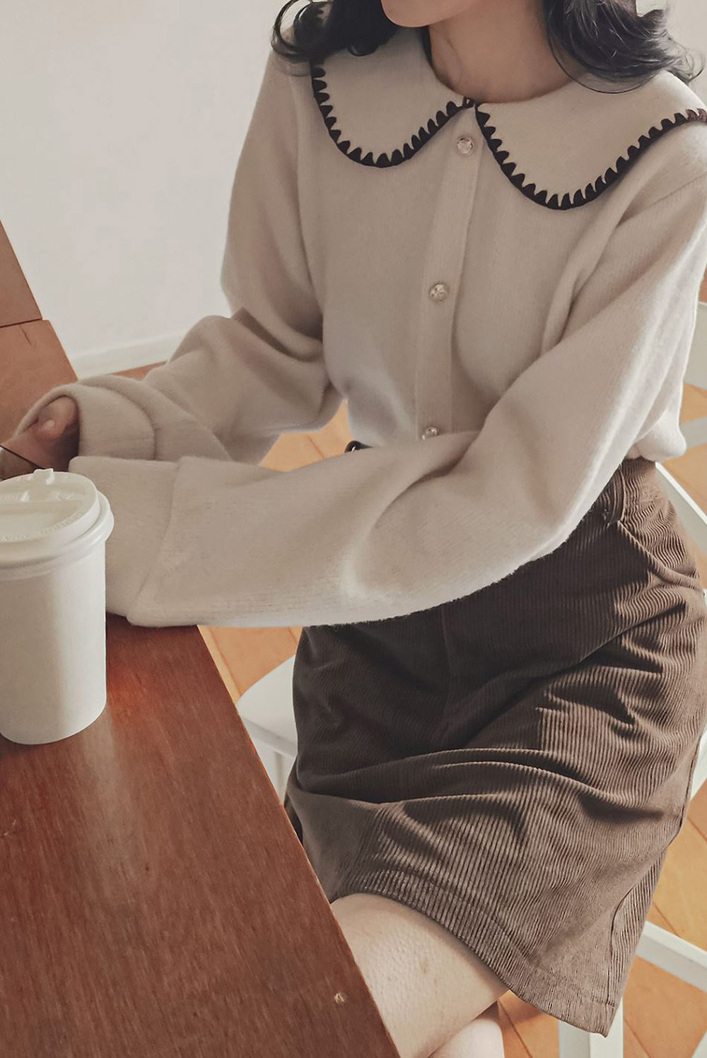 精緻水手領針織上衣,KOREA,348266,精緻水手領針織上衣,領500,999免運