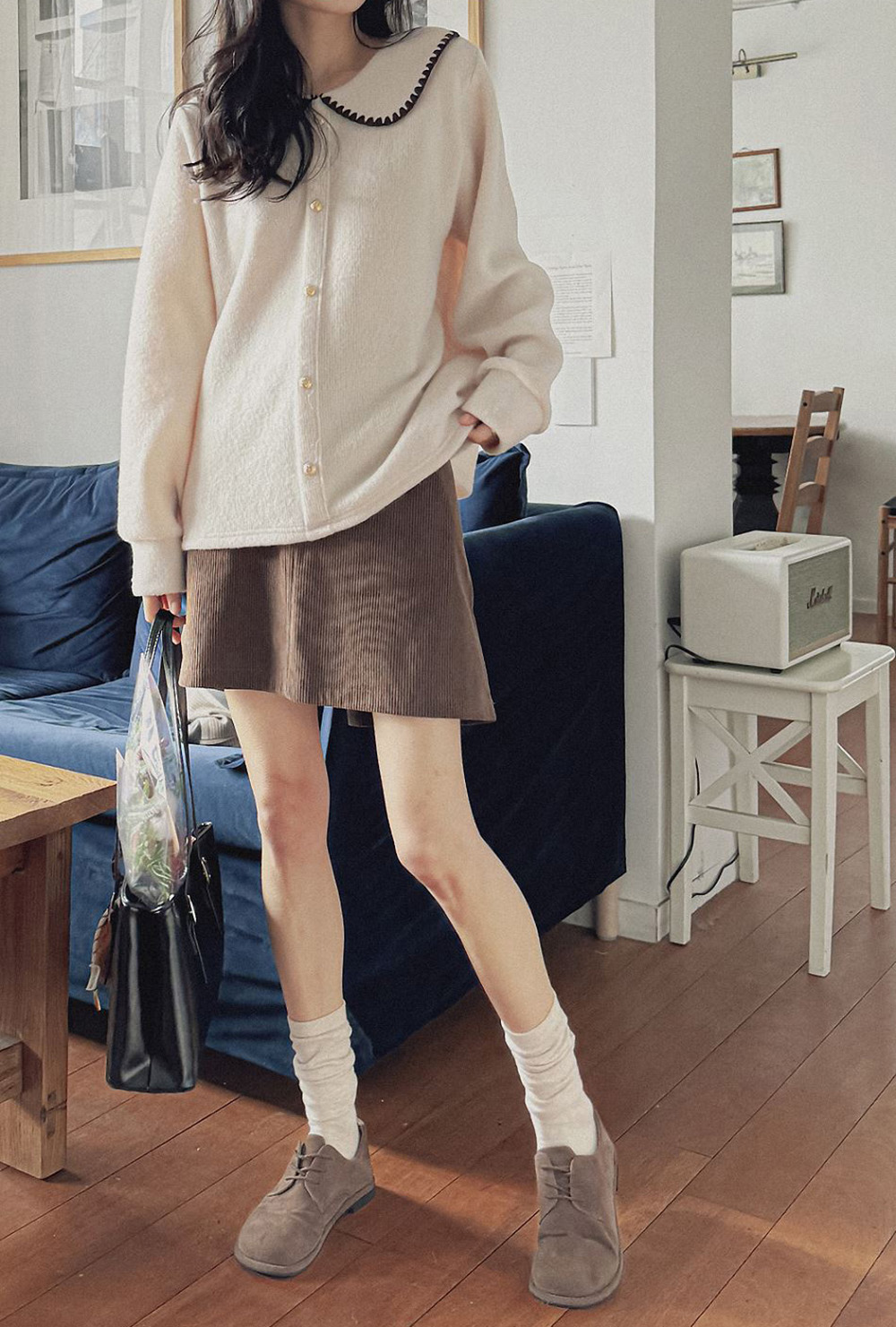 精緻水手領針織上衣,KOREA,348266,精緻水手領針織上衣,領500,999免運