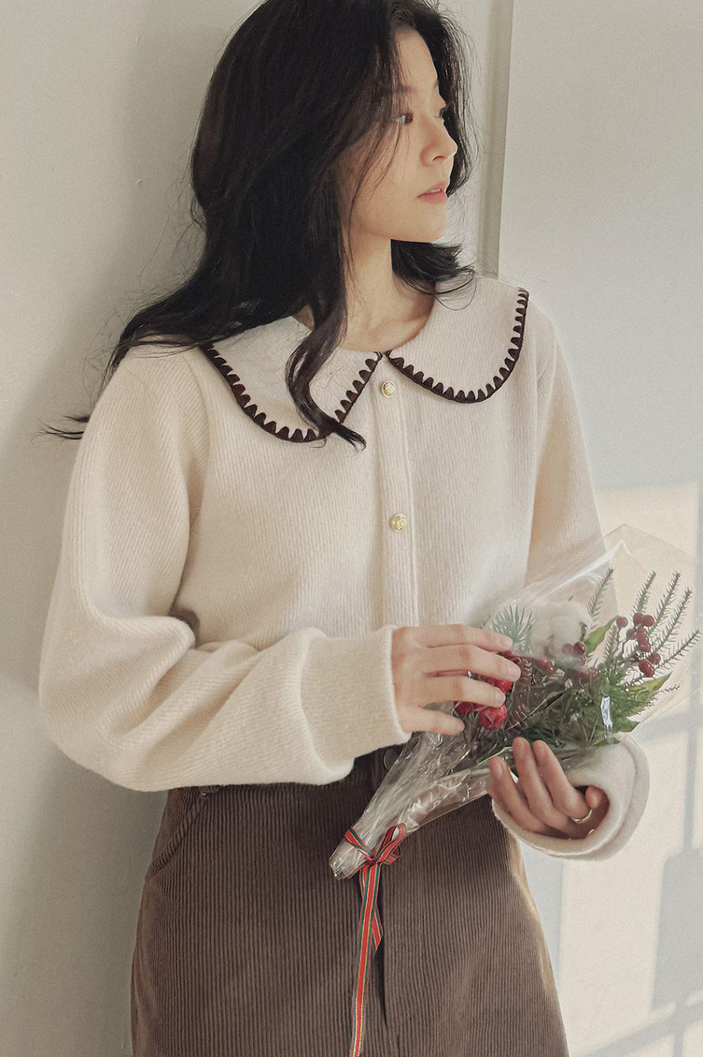 精緻水手領針織上衣,KOREA,348266,精緻水手領針織上衣,領500,999免運