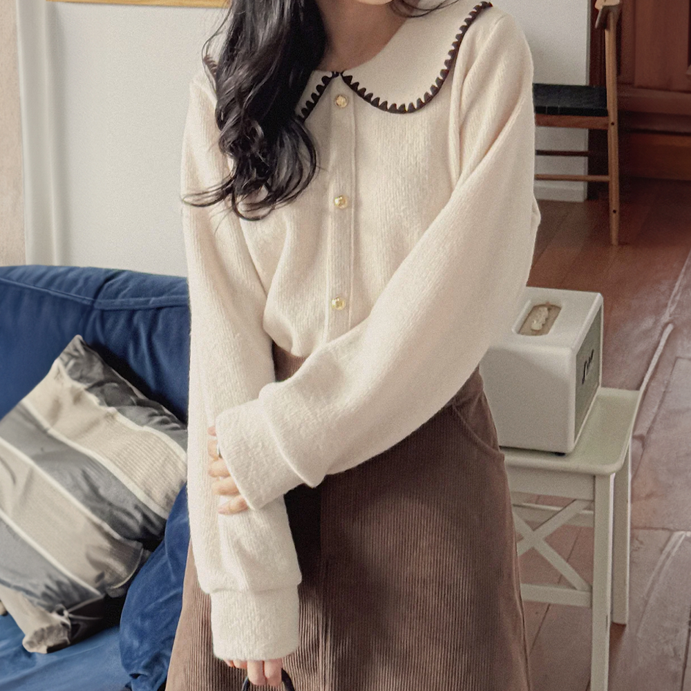 精緻水手領針織上衣