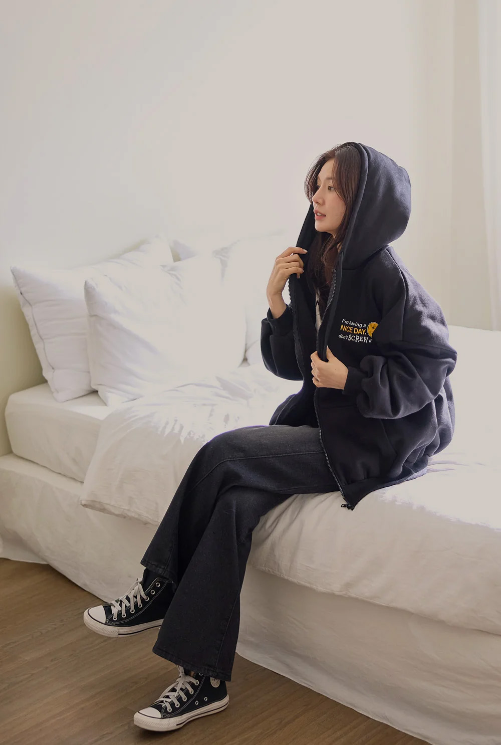 印花內刷毛連帽外套,KOREA,348278,印花內刷毛連帽外套,領500,999免運