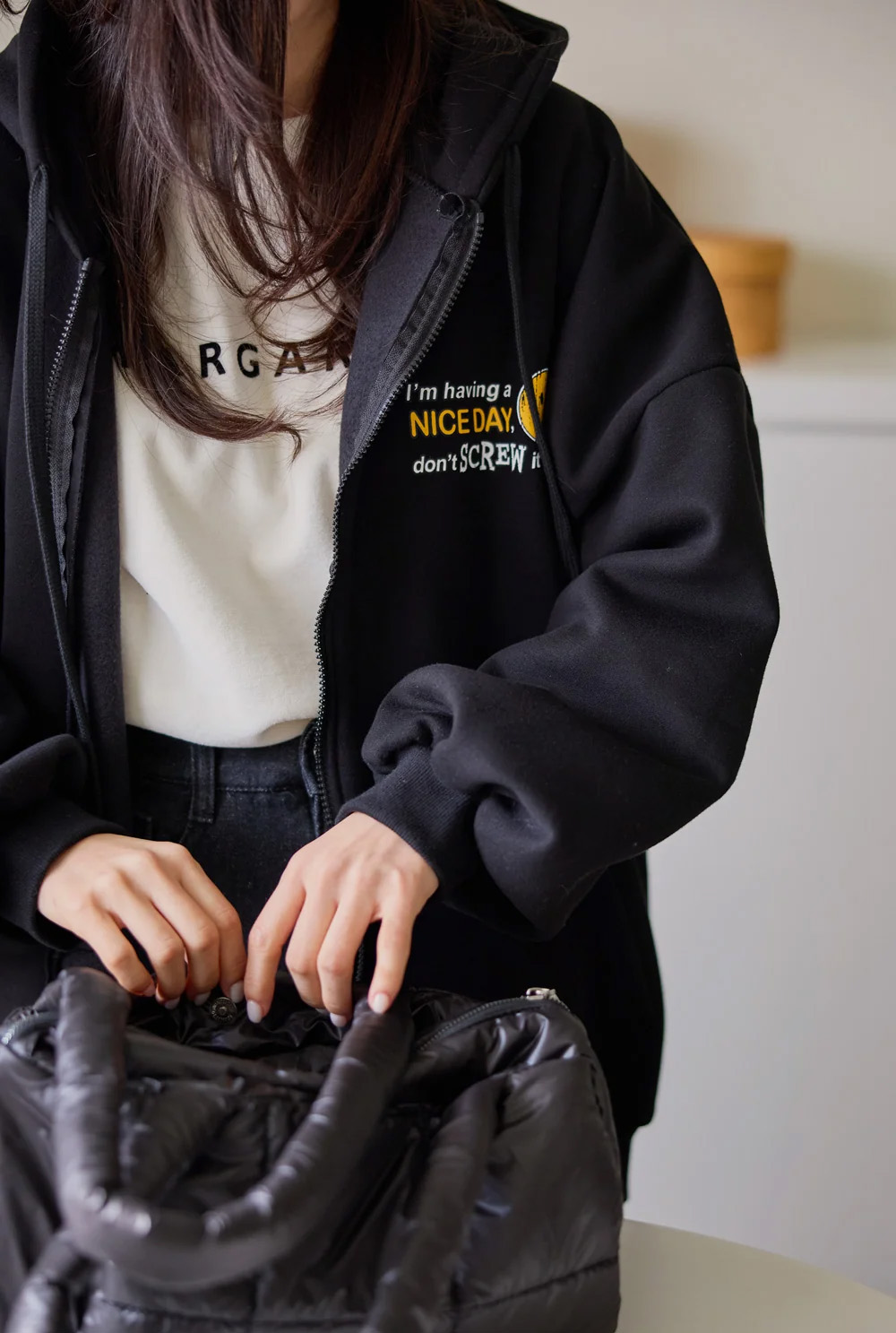 印花內刷毛連帽外套,KOREA,348278,印花內刷毛連帽外套,領500,999免運