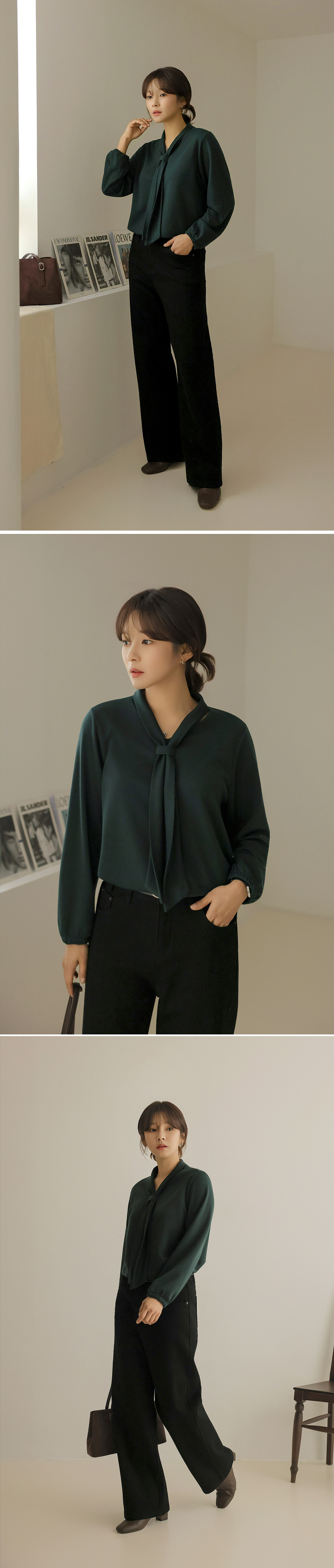 經典V領領帶針織上衣,KOREA,348318,經典V領領帶針織上衣,領500,999免運