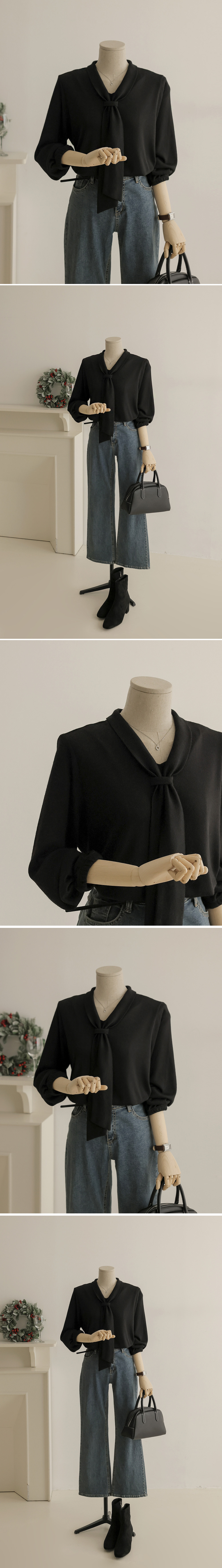 經典V領領帶針織上衣,KOREA,348318,經典V領領帶針織上衣,領500,999免運