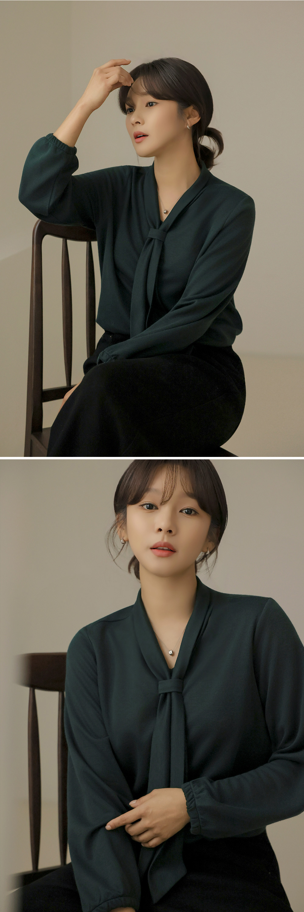 經典V領領帶針織上衣,KOREA,348318,經典V領領帶針織上衣,領500,999免運