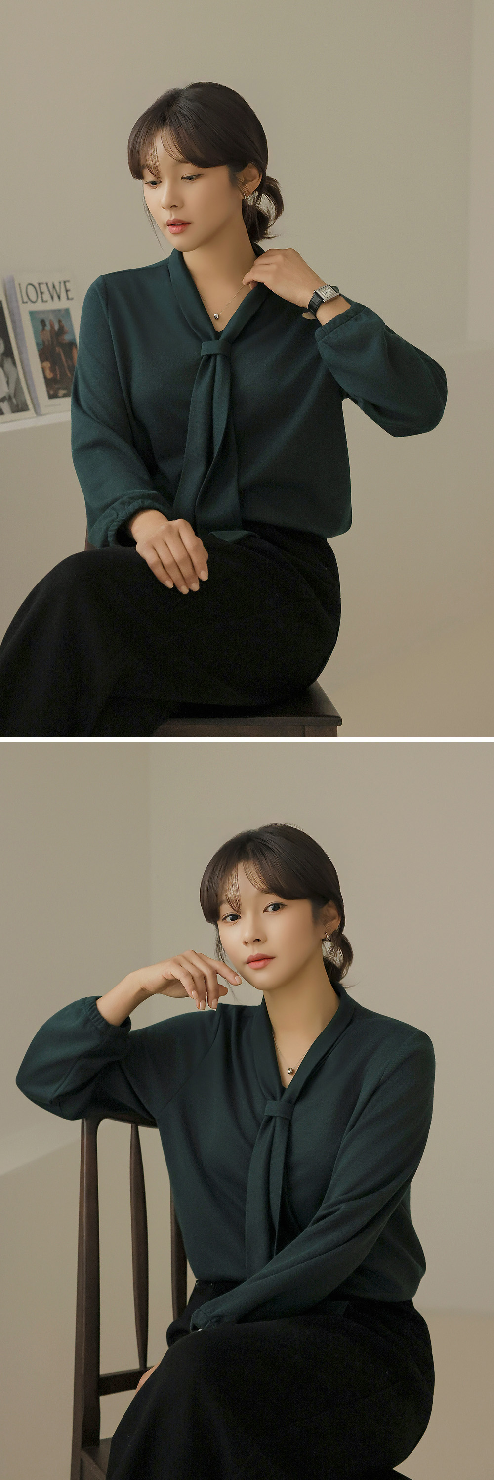 經典V領領帶針織上衣,KOREA,348318,經典V領領帶針織上衣,領500,999免運