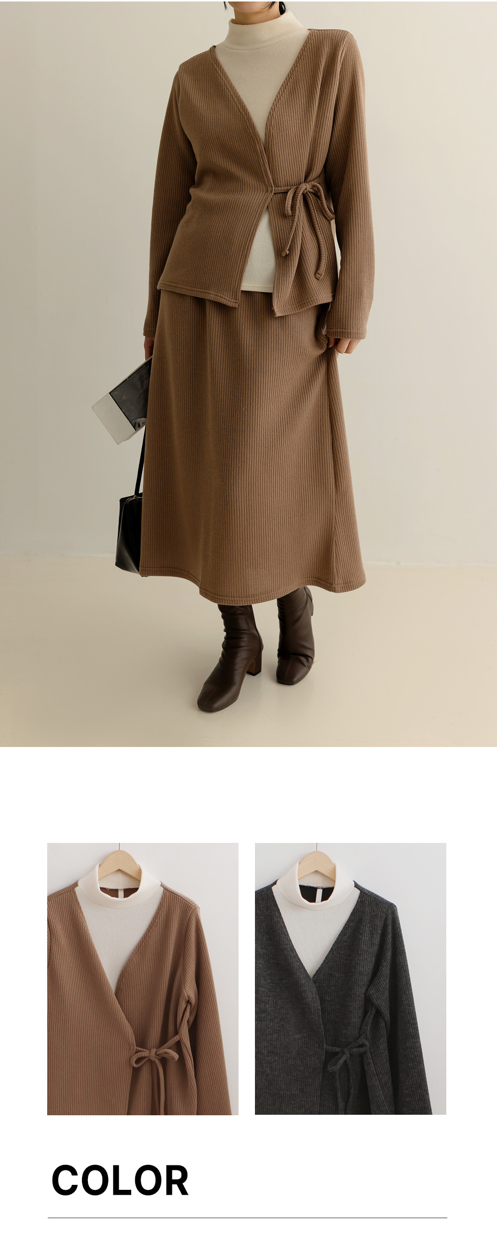 假兩件上衣長裙套裝,KOREA,348329,假兩件上衣長裙套裝,領500,999免運