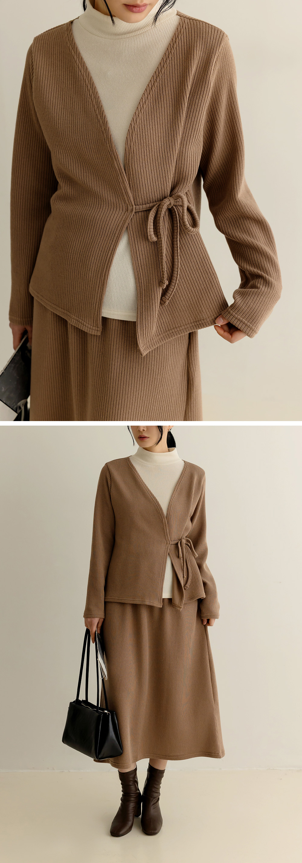 假兩件上衣長裙套裝,KOREA,348329,假兩件上衣長裙套裝,領500,999免運