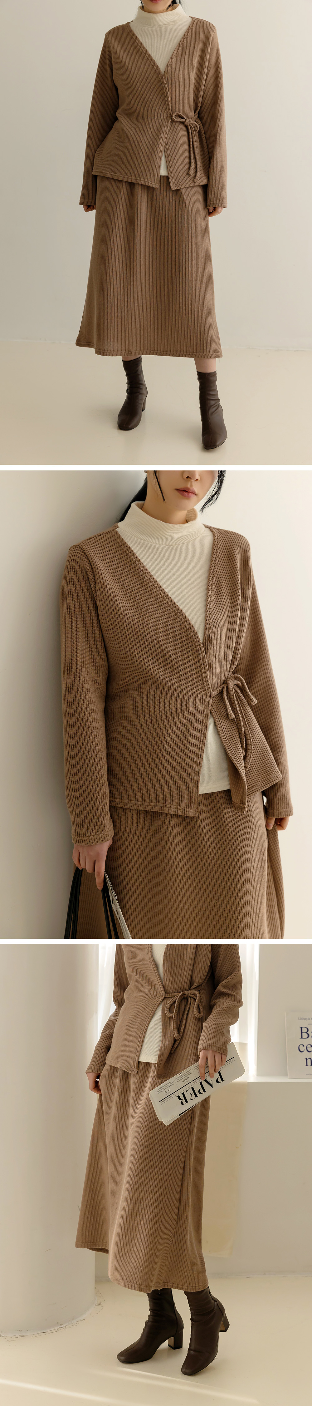 假兩件上衣長裙套裝,KOREA,348329,假兩件上衣長裙套裝,領500,999免運