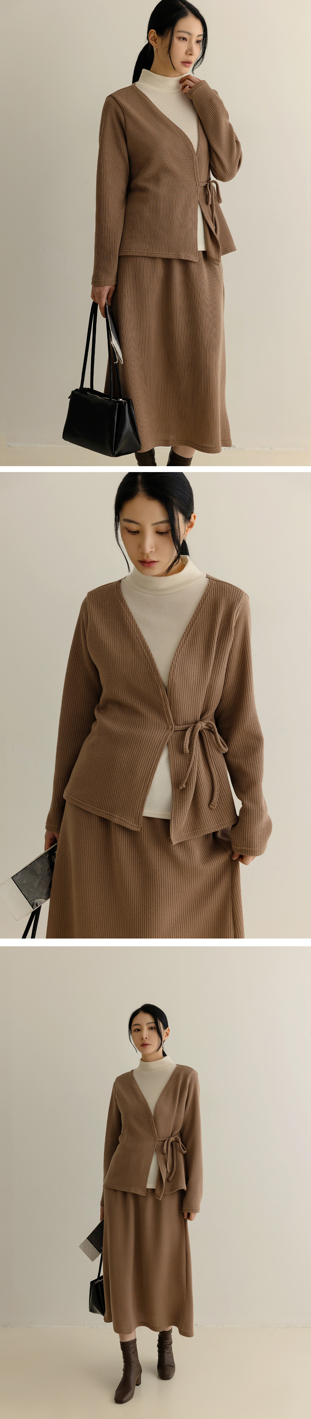 假兩件上衣長裙套裝,KOREA,348329,假兩件上衣長裙套裝,領500,999免運