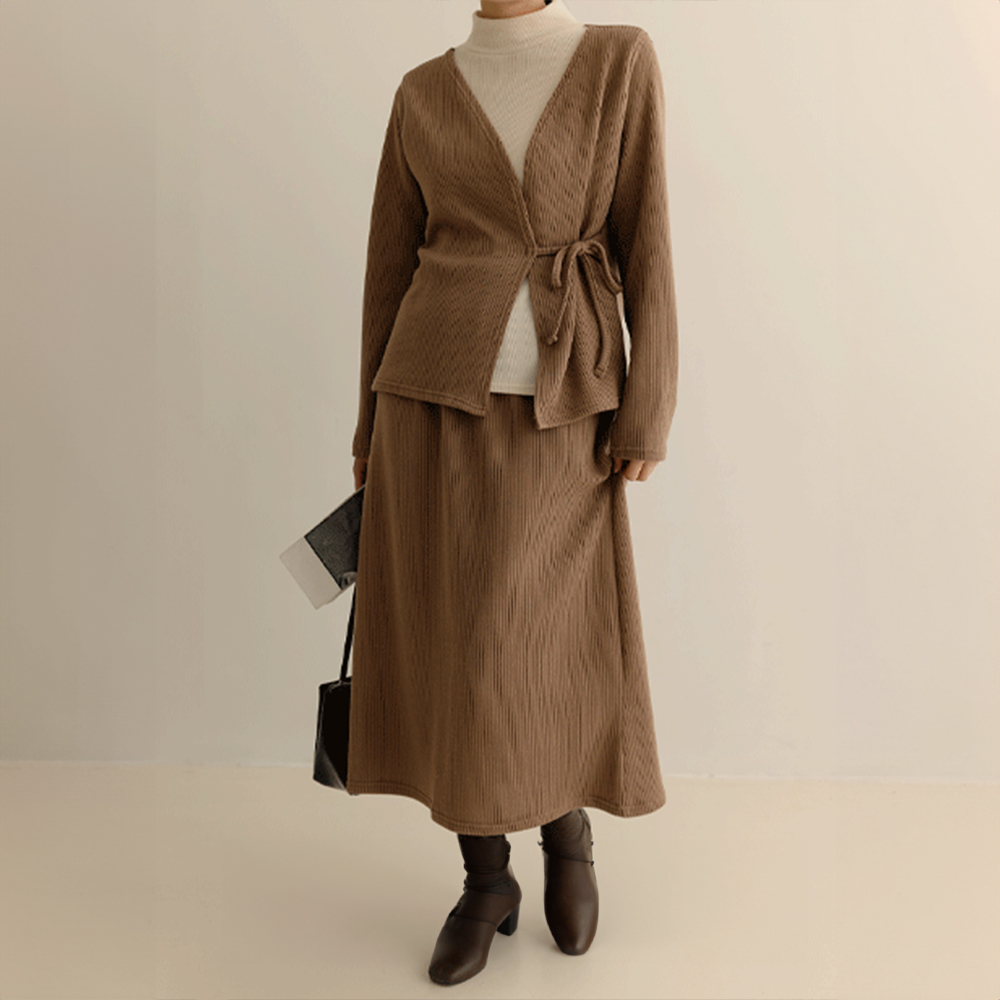 假兩件上衣長裙套裝