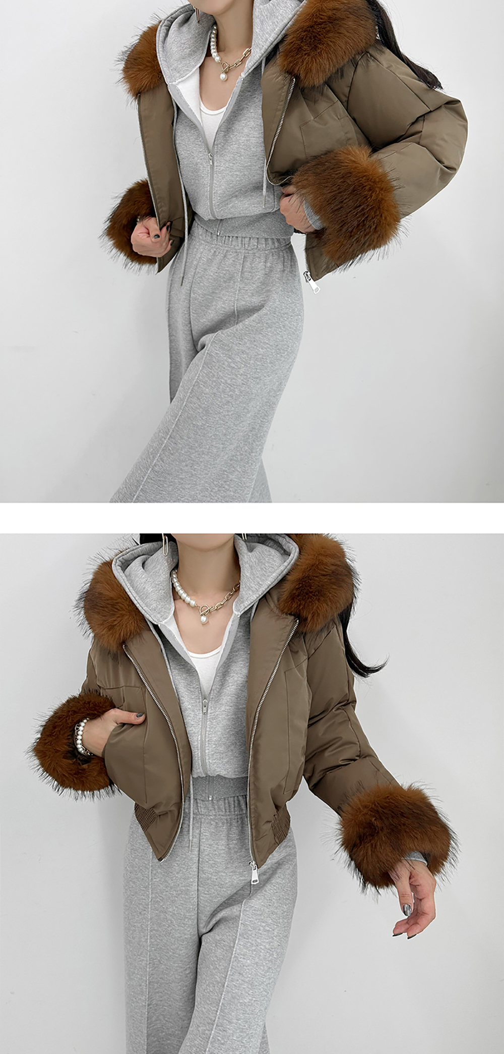 撞色連帽外套長褲套裝,KOREA,349762,撞色連帽外套長褲套裝,領500,999免運