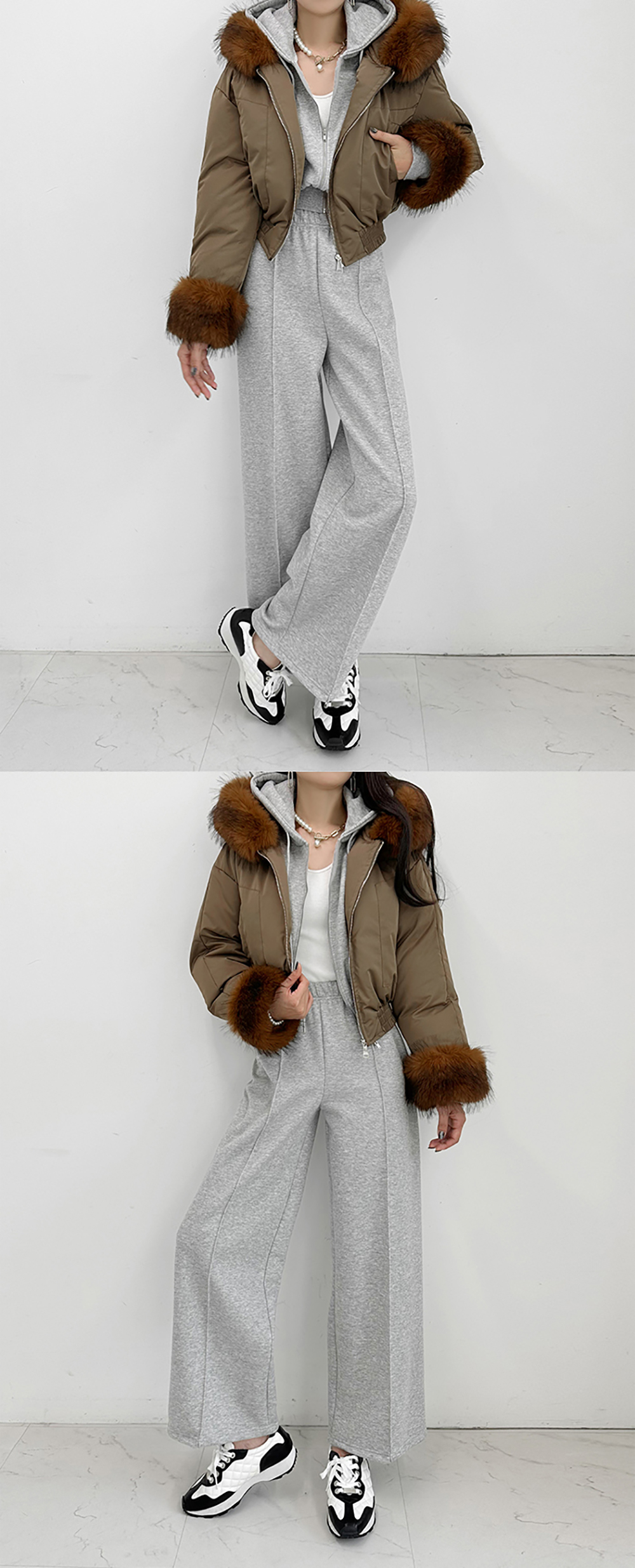 撞色連帽外套長褲套裝,KOREA,349762,撞色連帽外套長褲套裝,領500,999免運