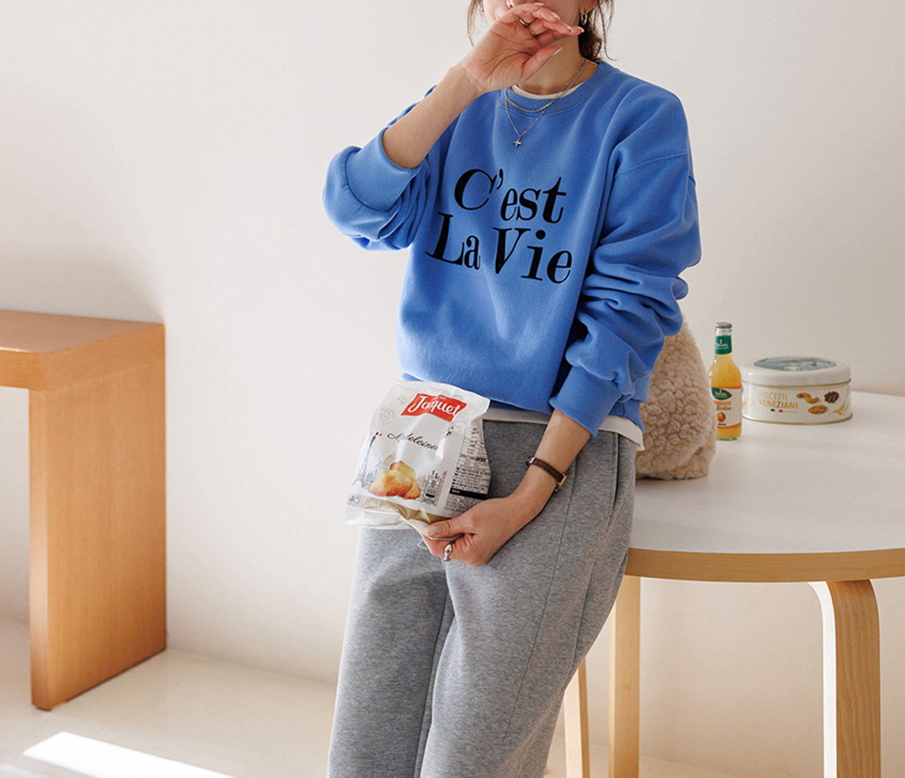 簡約字母內刷毛上衣,KOREA,350015,簡約字母內刷毛上衣,領500,999免運