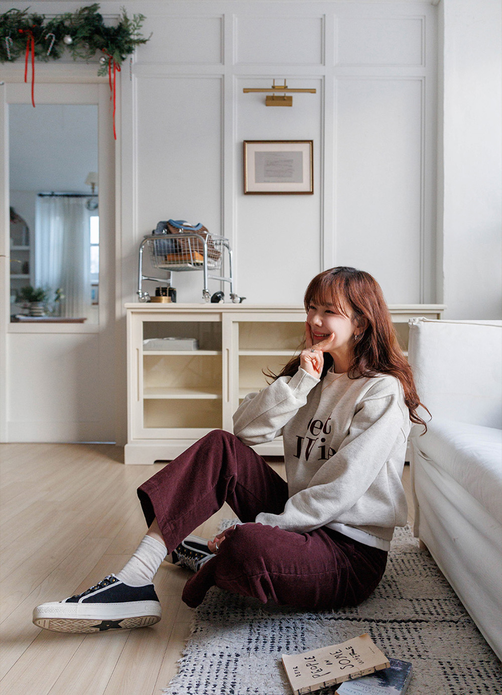 簡約字母內刷毛上衣,KOREA,350015,簡約字母內刷毛上衣,領500,999免運