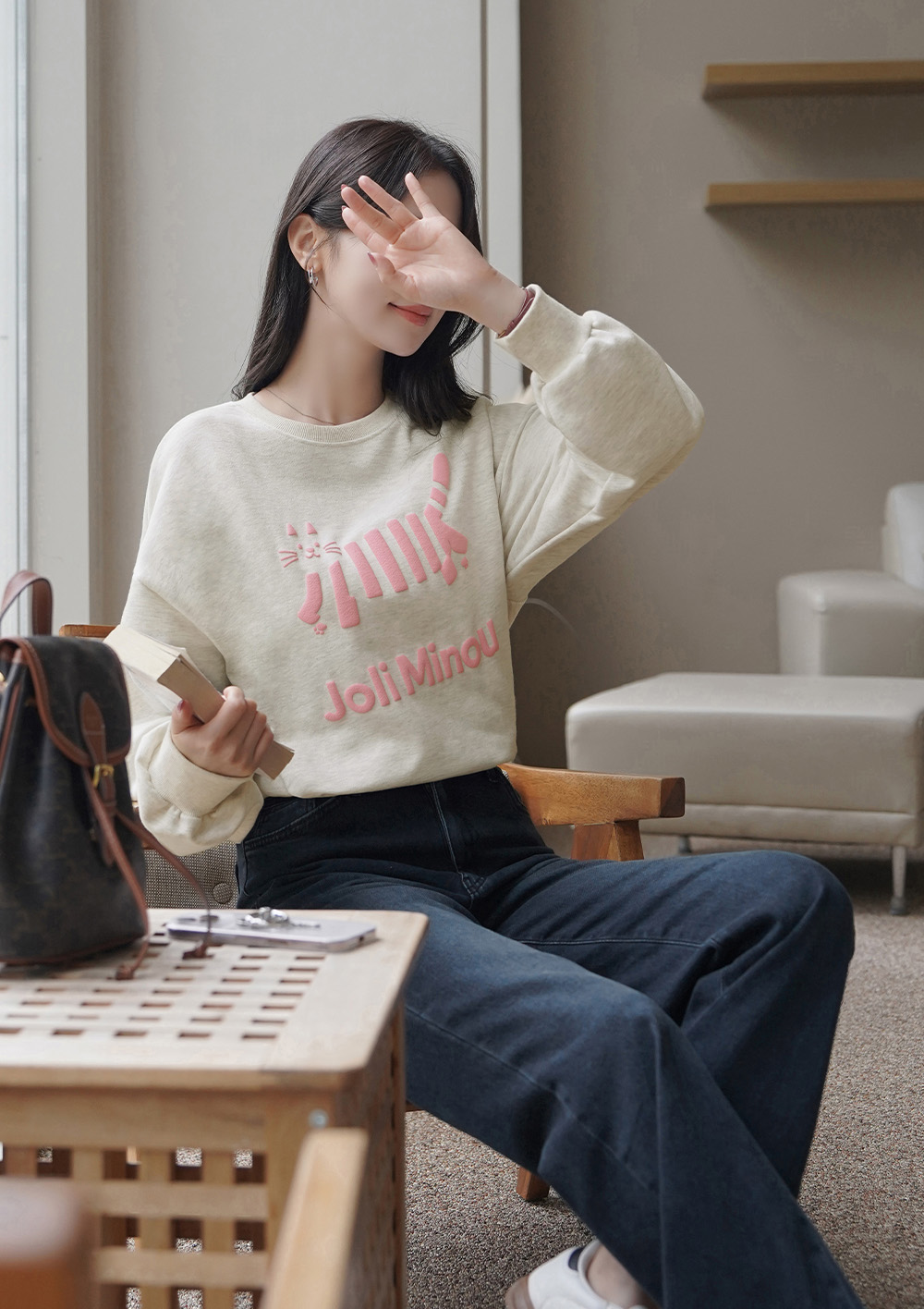 可愛立體貓咪圖案上衣,KOREA,350072,可愛立體貓咪圖案上衣,領500,999免運