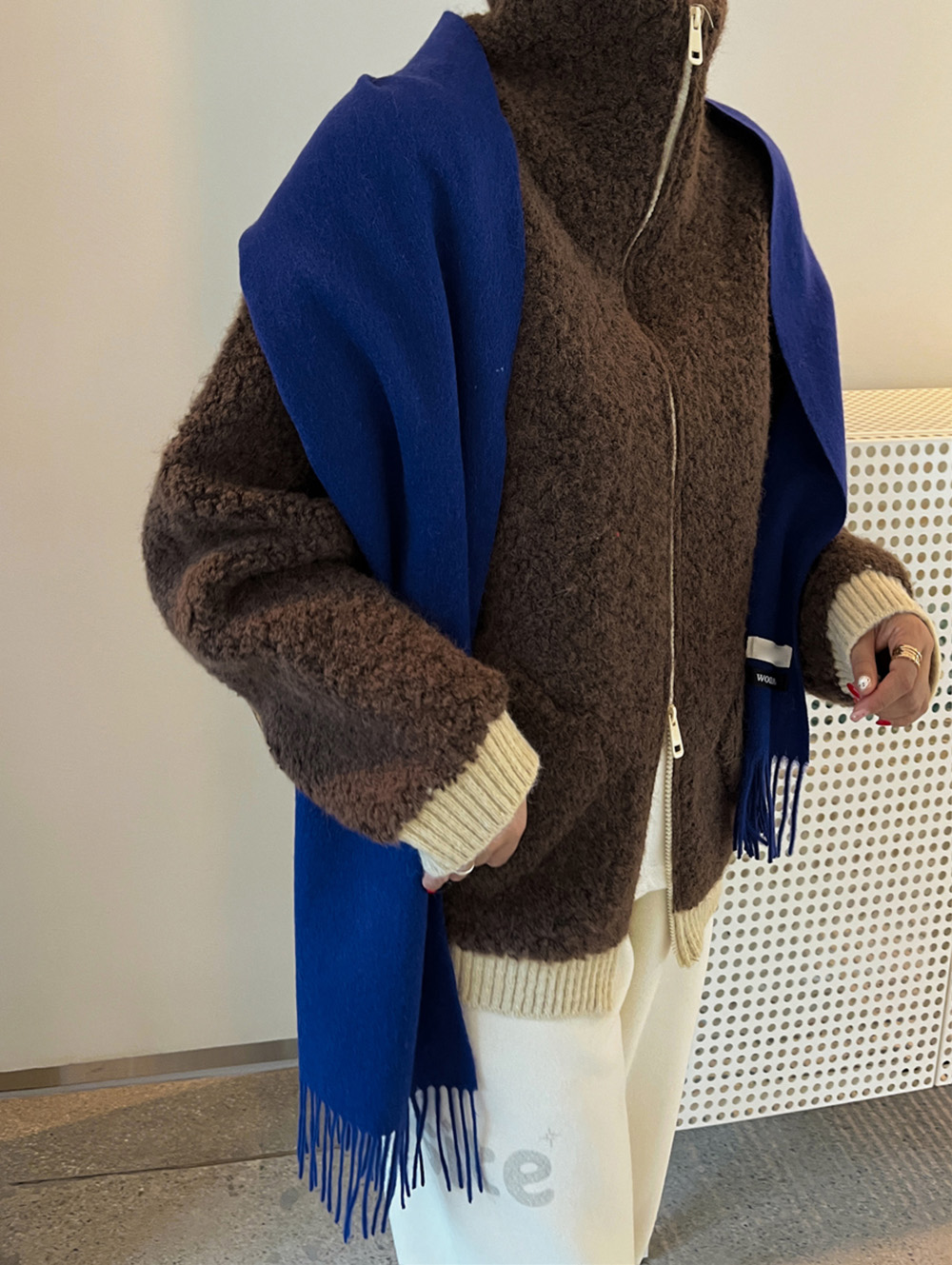 雙向拉鍊設計拼色外套,KOREA,350253,雙向拉鍊設計拼色外套,領500,999免運