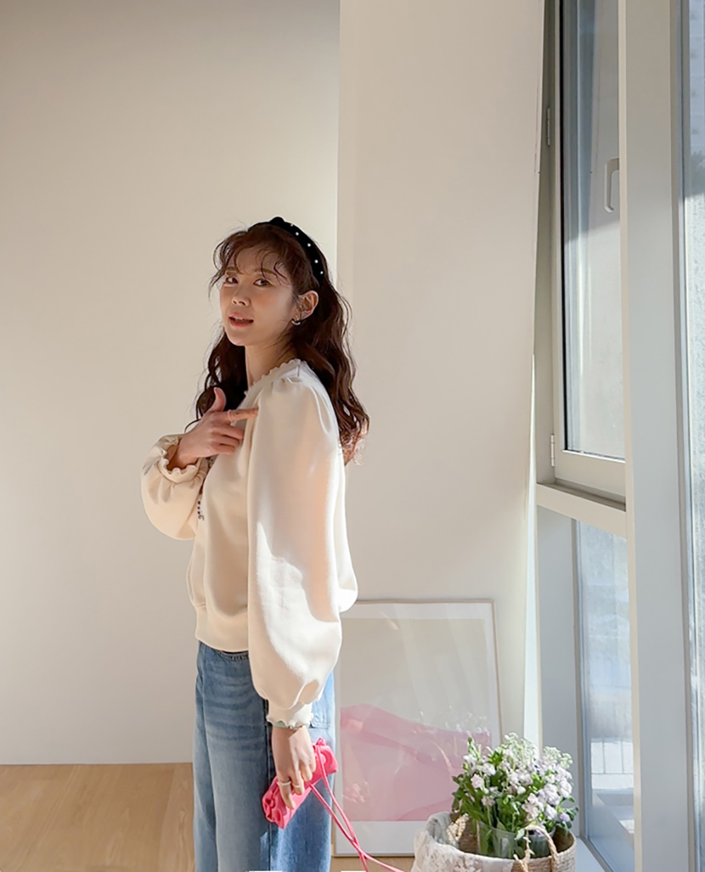 貓咪印花內刷毛上衣,KOREA,350388,貓咪印花內刷毛上衣,領500,999免運