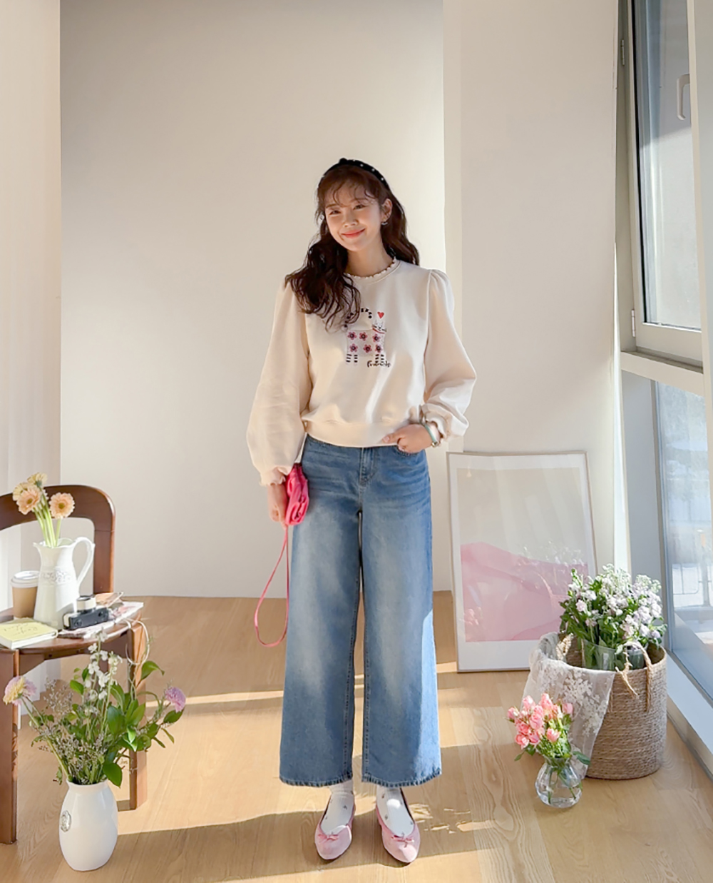 貓咪印花內刷毛上衣,KOREA,350388,貓咪印花內刷毛上衣,領500,999免運