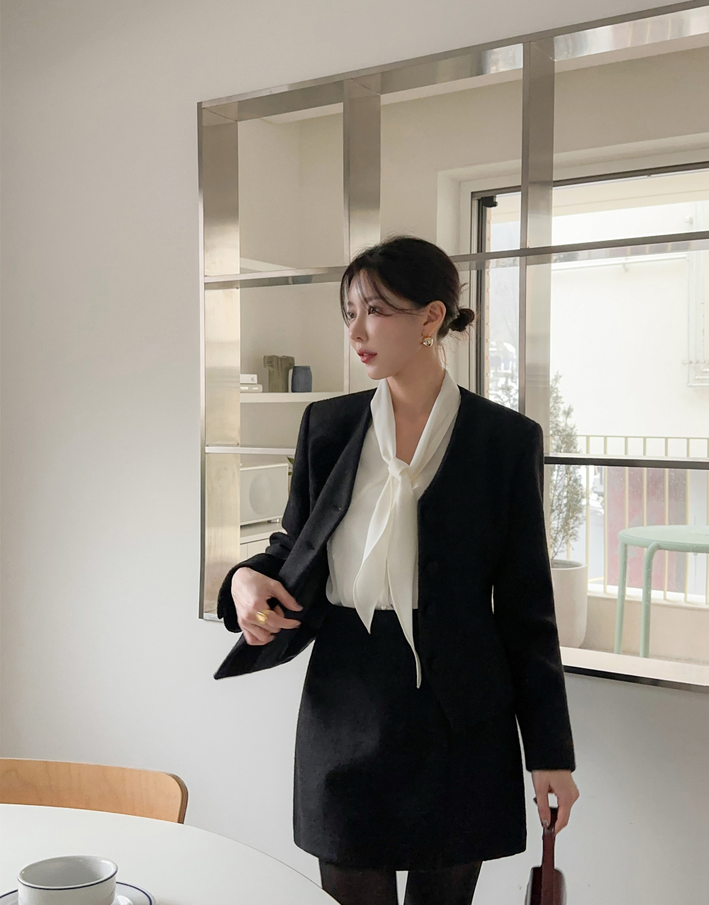 氣質蝴蝶結綁帶襯衫,KOREA,351195,氣質蝴蝶結綁帶襯衫,領500,999免運