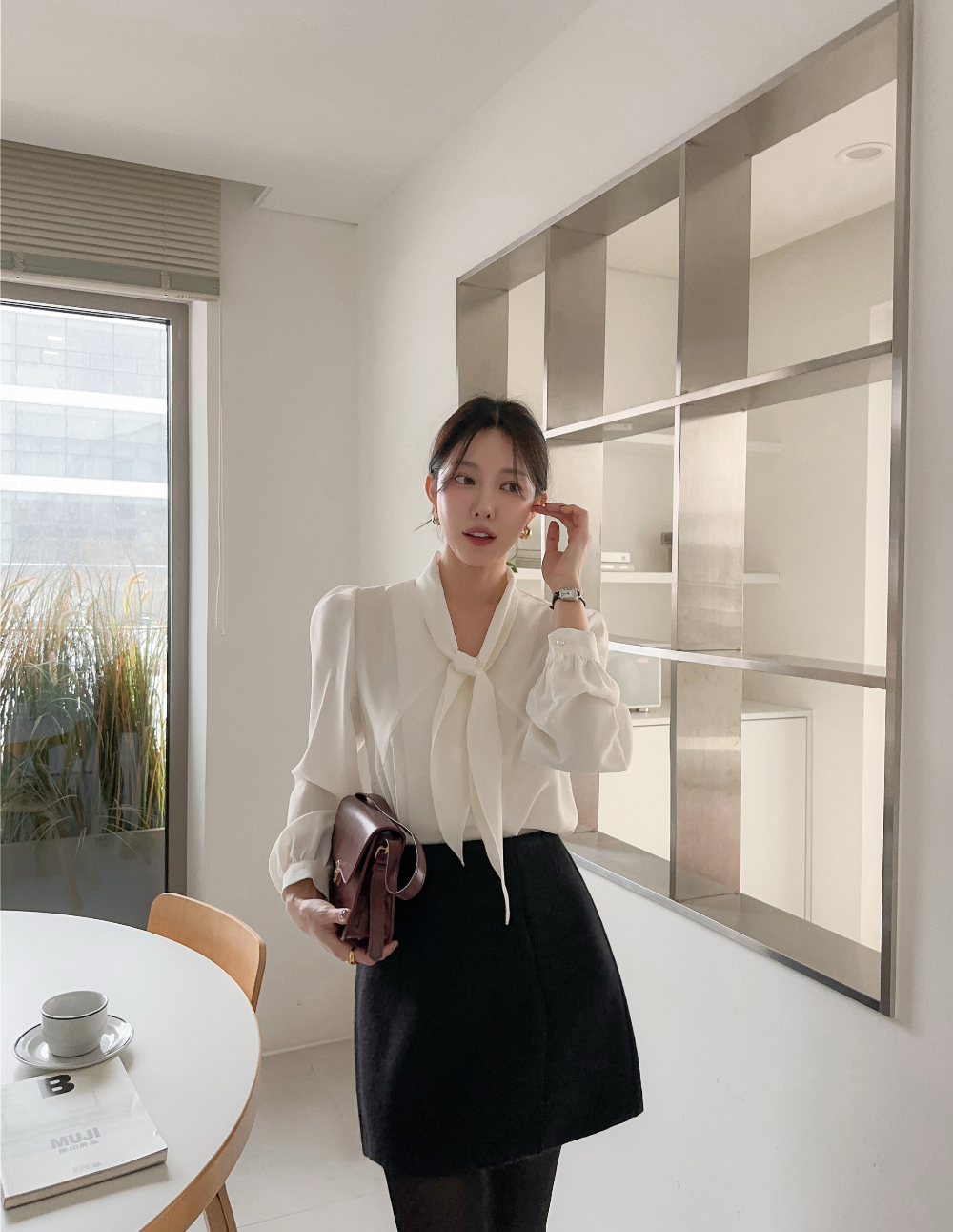 氣質蝴蝶結綁帶襯衫,KOREA,351195,氣質蝴蝶結綁帶襯衫,領500,999免運